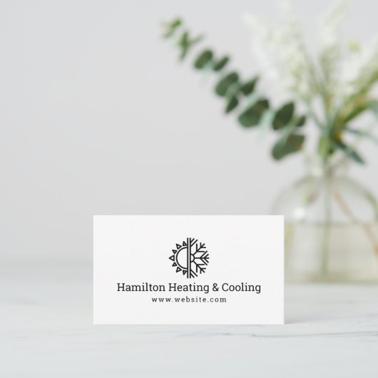 Heating & Cooling Business Card Visitekaartje (Staand voorkant)
