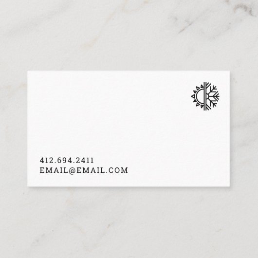 Heating & Cooling Business Card Visitekaartje (Achterkant)