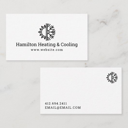 Heating & Cooling Business Card Visitekaartje (Voorkant / Achterkant)