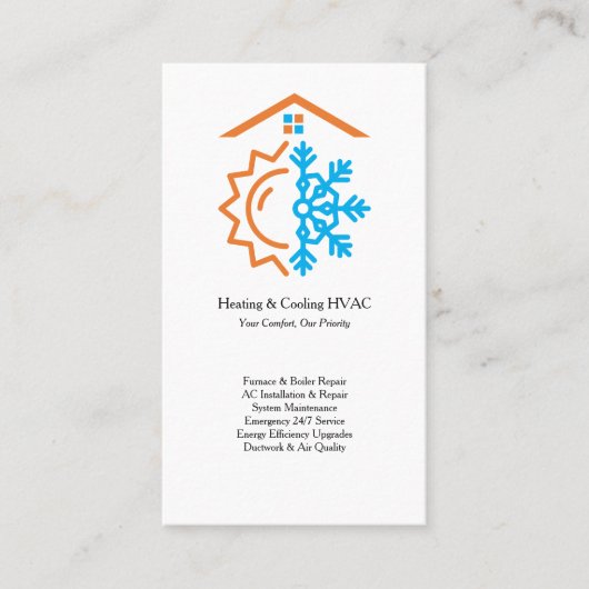Heating Cooling Experts HVAC Visitekaartje (Voorkant)