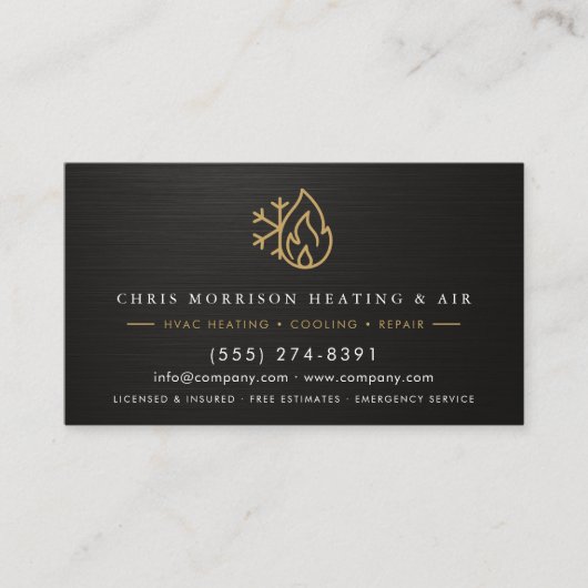 Heating Cooling Service Technician QR Code Visitekaartje (Voorkant)