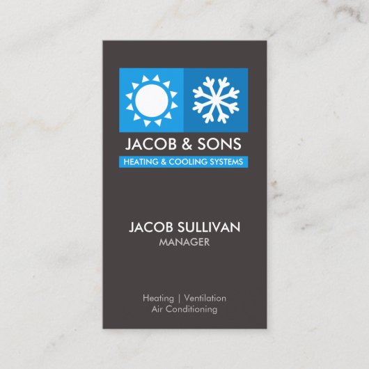 Heating Ventilation Air Conditioning Cooling Busin Visitekaartje (Voorkant)