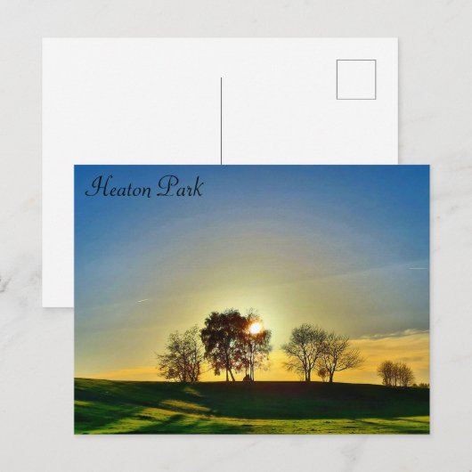 Heaton Park Sunset Briefkaart (Voorkant / Achterkant)