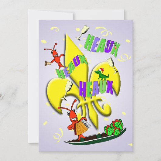 Heaux, Heaux, Heaux Cajun met kerstfeest Kaart (Voorkant)