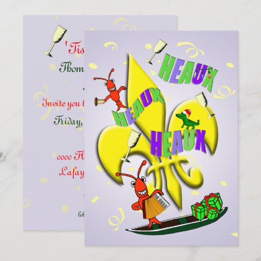 Heaux, Heaux, Heaux Cajun met kerstfeest Kaart (Voorkant / Achterkant)