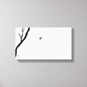 Heaven and Earth/Bird Flying to a Tree/ Zen Photo Canvas Afdruk
