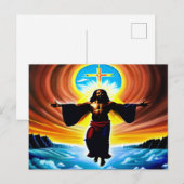 Heaven and Earth Black Christelijk Art Briefkaart (Voorkant / Achterkant)
