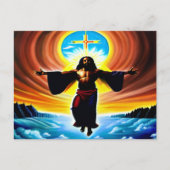 Heaven and Earth Black Christelijk Art Briefkaart (Voorkant)