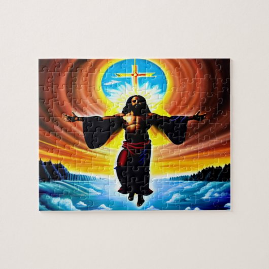 Heaven and Earth Black Christelijk Art Puzzle Legpuzzel (Horizontaal)
