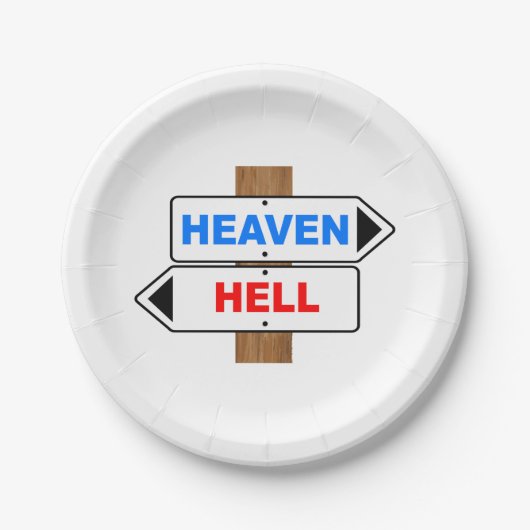 Heaven and Hell Direction Sign Papieren Bordje (Voorkant)