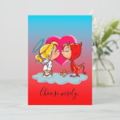 Heaven and Hell Halloween Party Invitation Kaart (Staand voorkant)