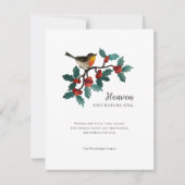Heaven and Nature Sing Winter Bird Holly Christmas Feestdagenkaart (Voorkant)