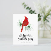 Heaven and Natuur Sing Kardinaal Kerstfeest Kaart (Staand voorkant)