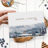 Heaven and Natuur Sing, Waterverf Forest and Fox Feestdagen Kaart