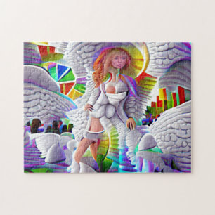 Heaven Angel Vrouw City Psychedelic Bright Legpuzzel