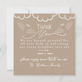 Heaven beige baby Labor & Delivery NICU Hospital Bedankkaart (Voorkant)