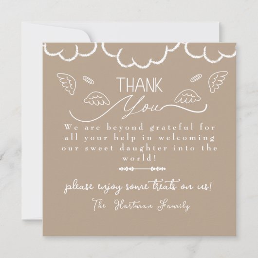 Heaven beige baby Labor & Delivery NICU Hospital Bedankkaart (Voorkant)