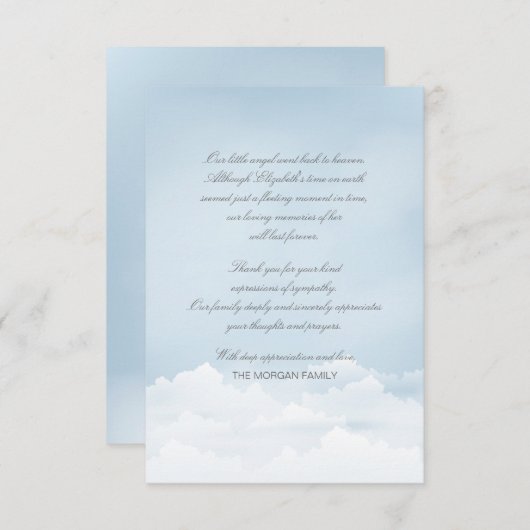 Heaven Bereavement - Hartelijk dank Bedankkaart (Voorkant / Achterkant)