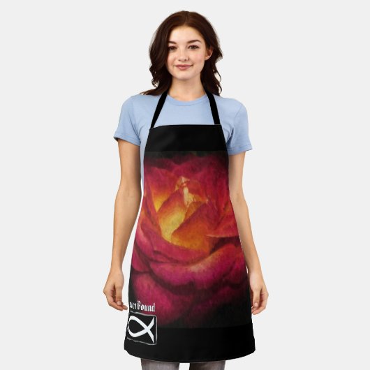 Heaven Bound Flame Red Rose Schort (Gedragen)