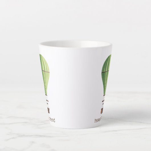 Heaven Bound  Green Hot Air ballon Latte Mok (Voorkant)