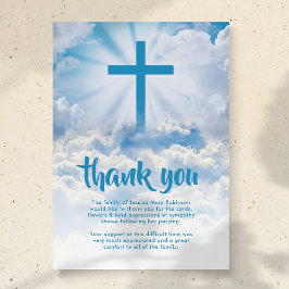 Heaven Cross begrafenis Dank u kaart