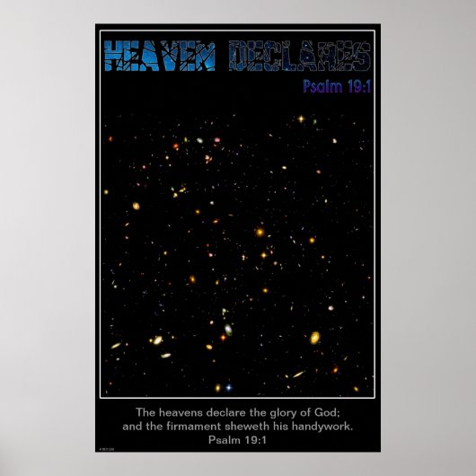 Heaven Declares Deep Field Uitzicht van Hubble Pos Poster (Voorkant)