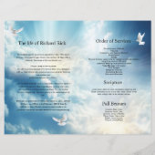 Heaven Dove begrafenisprogramma Sjabloon (Achterkant)