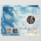 Heaven Dove begrafenisprogramma Sjabloon (Voorkant / Achterkant)