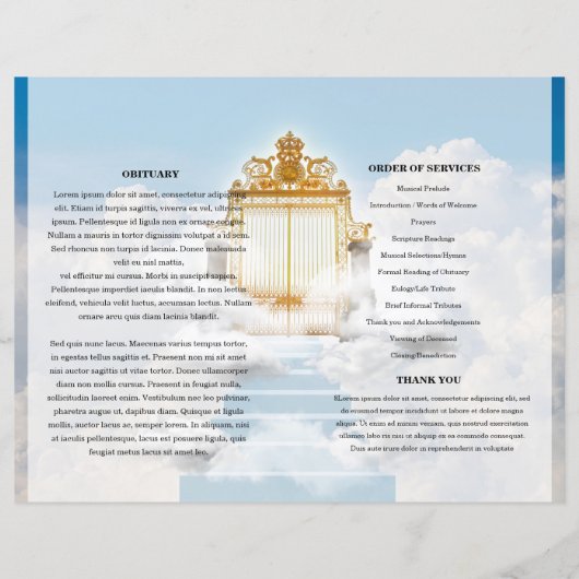 Heaven gate Funeral Program sjabloon (Achterkant)