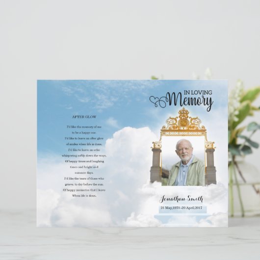Heaven gate Funeral Program sjabloon (Staand voorkant)