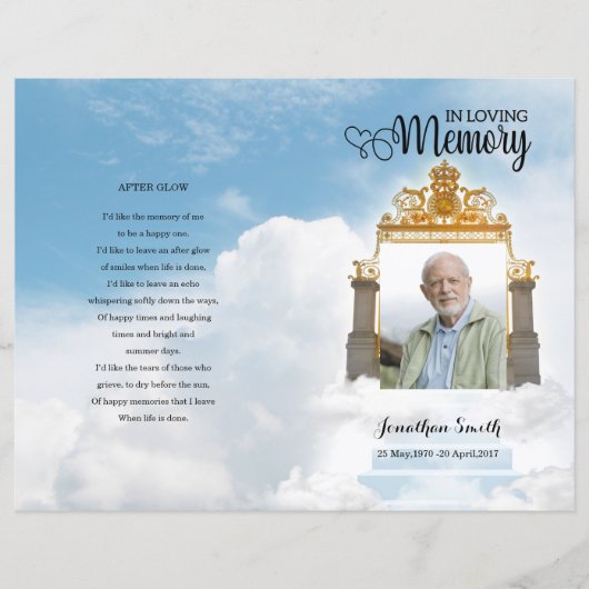 Heaven gate Funeral Program sjabloon (Voorkant)