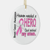 Heaven had een Hero Mam Breast Cancer nodig Keramisch Ornament (Rechts)
