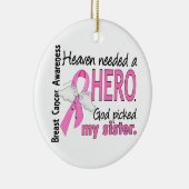 Heaven had een hero zuster borstkanker nodig keramisch ornament (Rechts)