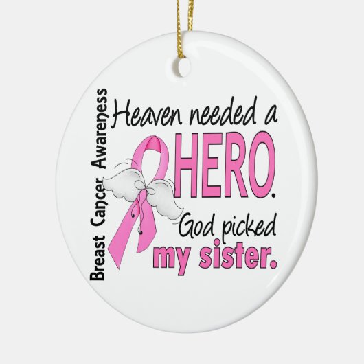 Heaven had een hero zuster borstkanker nodig keramisch ornament (Links)