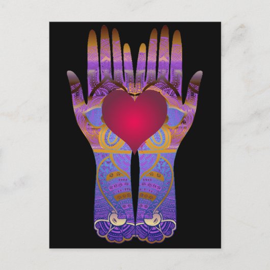 Heaven Hands Dark Briefkaart (Voorkant)