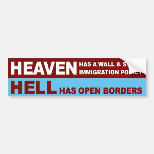 Heaven heeft een muur bumpersticker (Voorkant)
