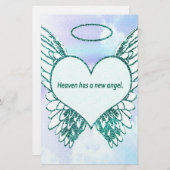 Heaven heeft een nieuwe engel briefpapier (Voorkant / Achterkant)