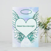 Heaven heeft een nieuwe engel briefpapier (Staand voorkant)