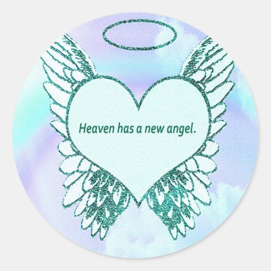 Heaven heeft een nieuwe engel ronde sticker (Voorkant)