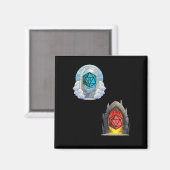 Heaven Hell D20 Fortune Misfortune Sticker Magneet (Voorkant / Achterkant)