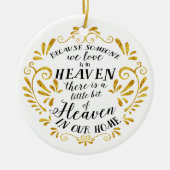 Heaven in ons huis, Gold Gepersonaliseerd Memorial Keramisch Ornament (Voorkant)