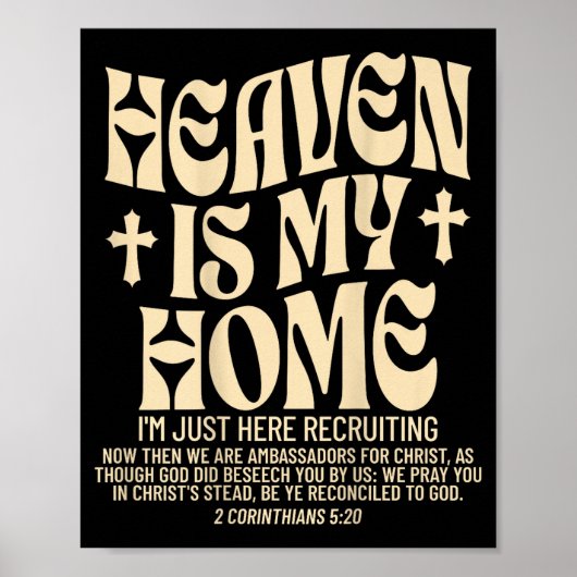 Heaven Is My Home Cross Christian Religious (on Ba Poster (Voorkant)