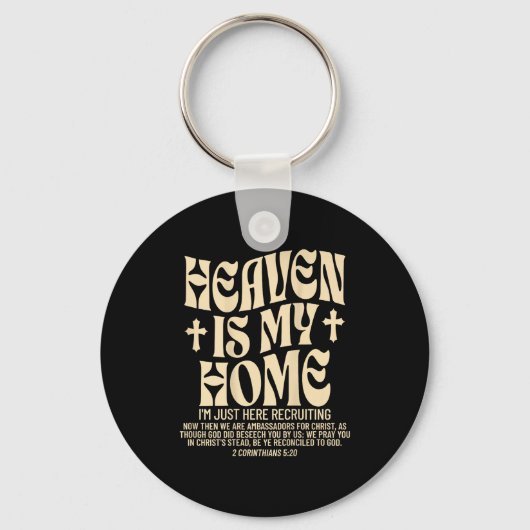 Heaven Is My Home Cross Christian Religious (on Ba Sleutelhanger (Voorkant)