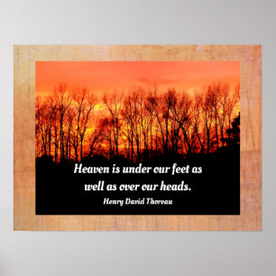 Heaven is over de kop... Henry David Thoreau citee Poster