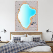 Heaven Lake Noord-Korea & China map Canvas Afdruk (Insitu (Slaapkamer))