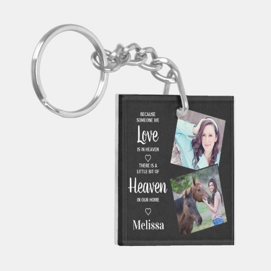 Heaven Memorial Sympathie Faux Leather Sleutelhanger (Voorkant Links)