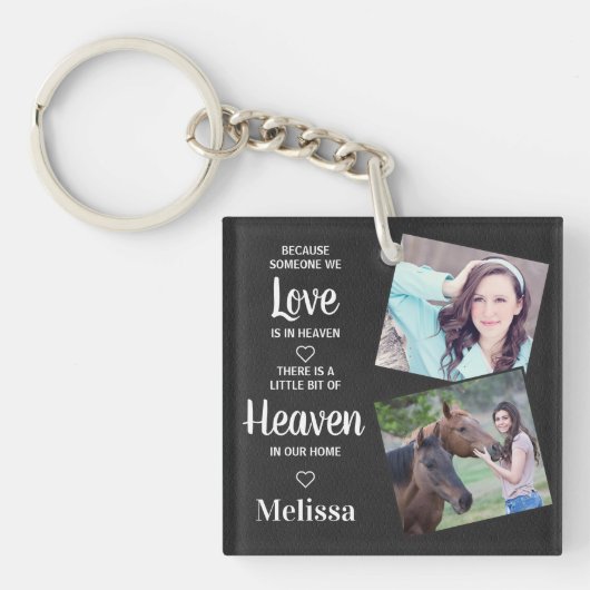 Heaven Memorial Sympathie Faux Leather Sleutelhanger (Voorkant)
