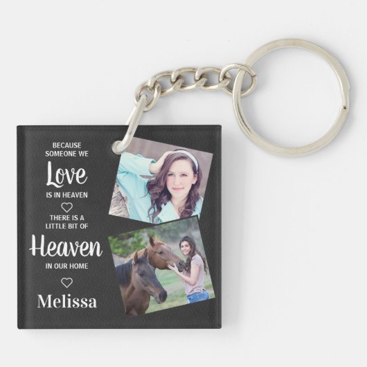 Heaven Memorial Sympathie Faux Leather Sleutelhanger (Achterkant)