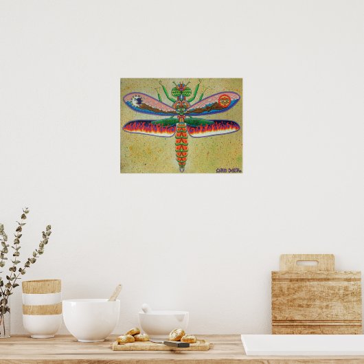 Heaven n Hell Dragonfly Poster (Keuken)