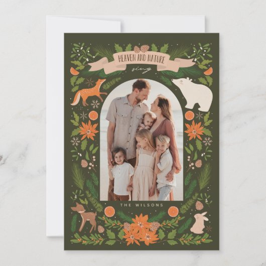 Heaven & Natuur Sing Woodland Animals 2Foto Feestdagenkaart (Voorkant)